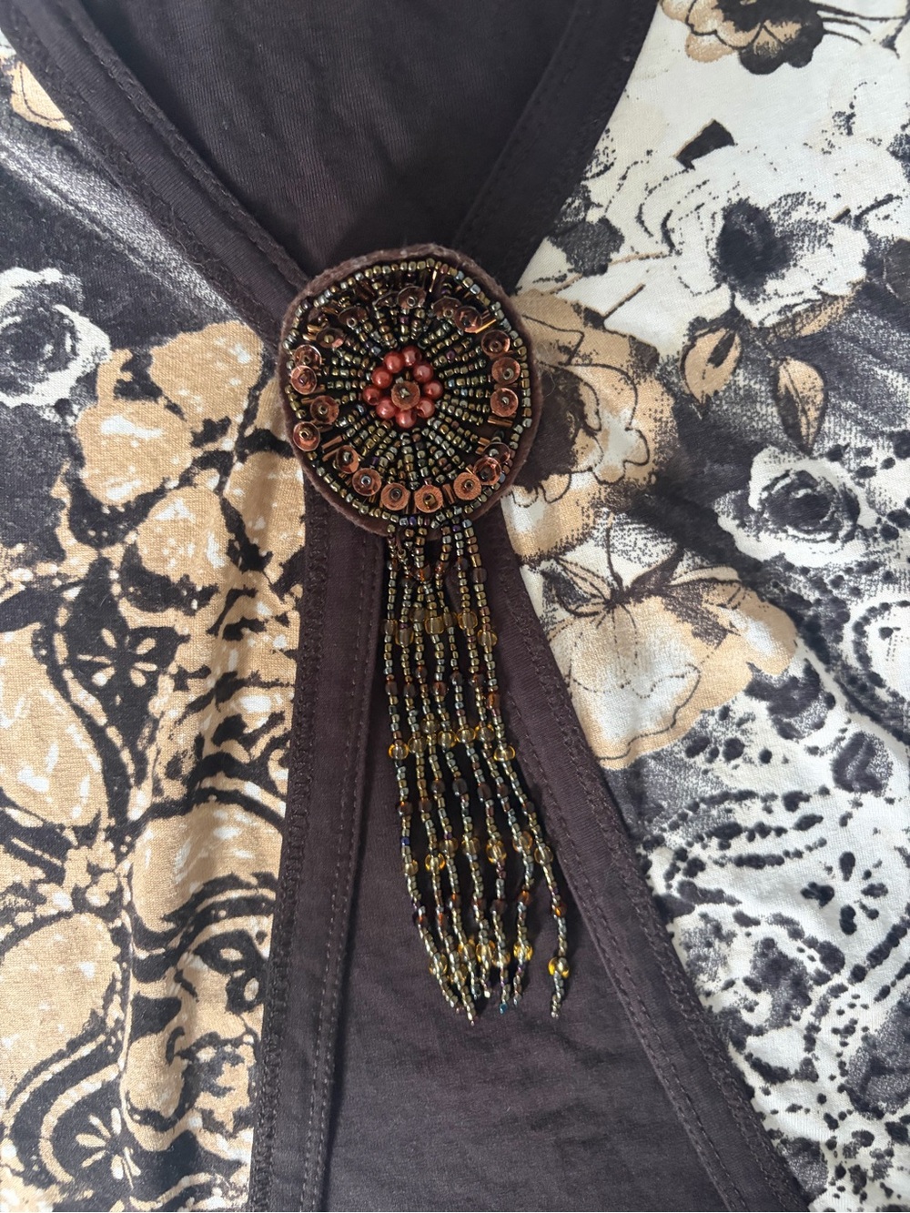 Vintage Y2K Apriori Beaded Medallion Layered Tank Top - Earthcore Grunge - Picture 6 of 10
